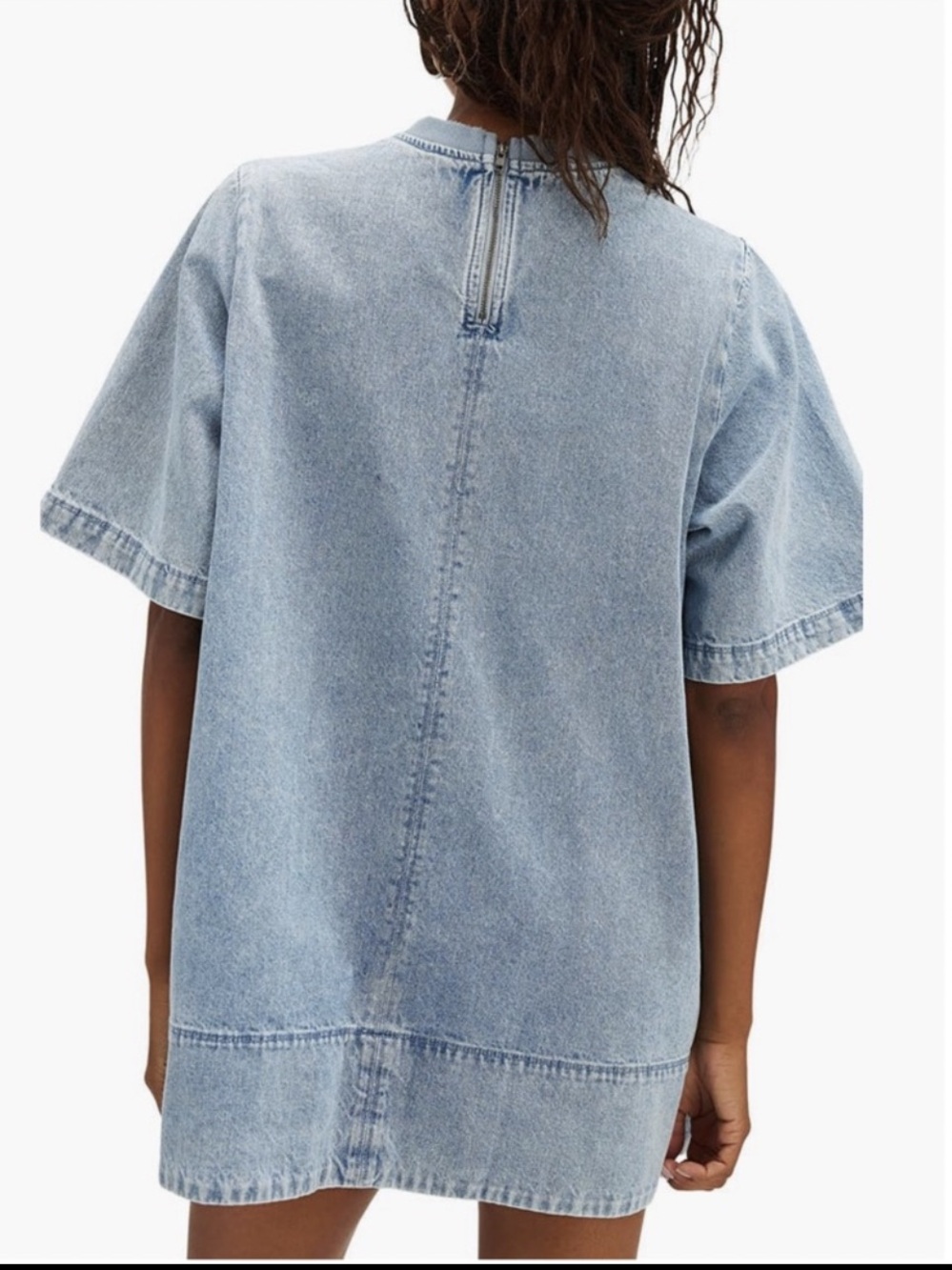 NWT Free People x We The Free Harlow Denim Mini Dress in Ocean Blue - Picture 8 of 14
